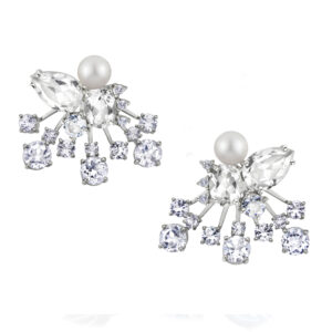 Brinco Buquê Cristal +Babadinho Duplo